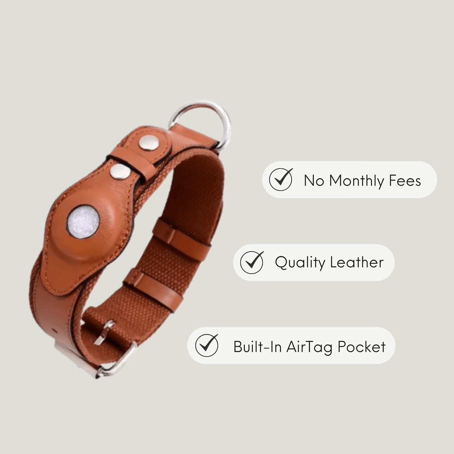Barklyne Leather Airtag Collar - Barklyne